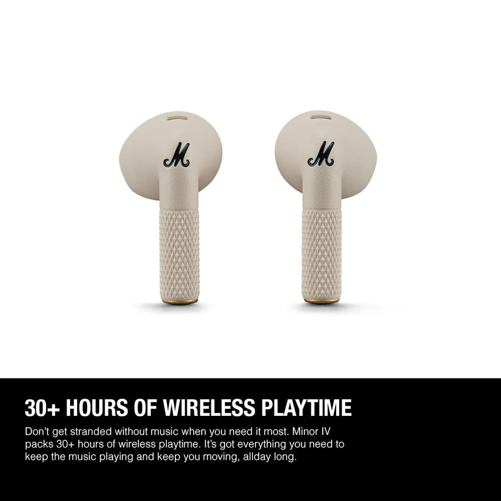 Marshall Minor Iv Wireless in Ear Earbuds with 30+ Hours of Playtime, Water-Resistant, Wireless Charging