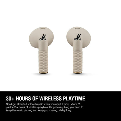 Marshall Minor Iv Wireless in Ear Earbuds with 30+ Hours of Playtime, Water-Resistant, Wireless Charging