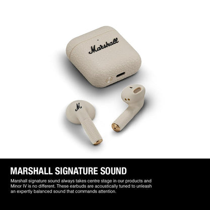 Marshall Minor Iv Wireless in Ear Earbuds with 30+ Hours of Playtime, Water-Resistant, Wireless Charging