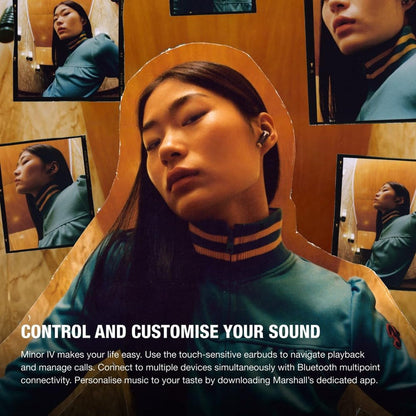 Marshall Minor Iv Wireless in Ear Earbuds with 30+ Hours of Playtime, Water-Resistant, Wireless Charging